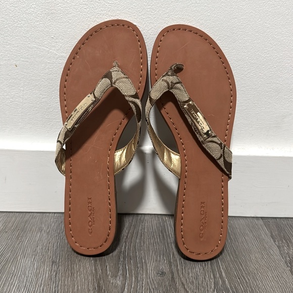 Coach Signature Sommer Brown/Tan Sandals - Picture 9 of 9